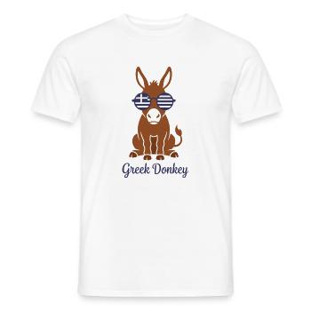 Lustige griechische Eselflagge-Sonnenbrille - Männer T-Shirt - Weiß - Vorne - AI Model Male 178 dark (178cm)