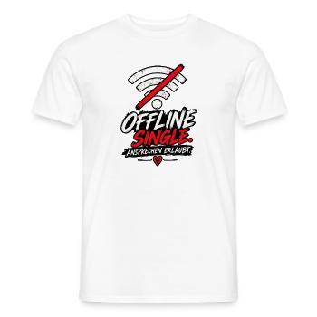 Offline Single Ansprechen Erlaubt - Männer T-Shirt - Weiß - Vorne - AI Model Male 178 dark (178cm)