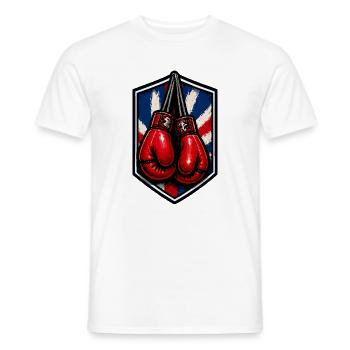 Union Jack Schild Boxhandschuhe - Männer T-Shirt - Weiß - Vorne - AI Model Male 178 dark (178cm)