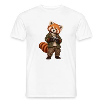 Red Panda Fotograf mit Kamera - Männer T-Shirt - Weiß - Vorne - AI Model Male 178 dark (178cm)
