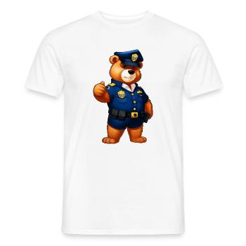 Bären Polizei - Männer T-Shirt - Weiß - Vorne - AI Model Male 178 dark (178cm)