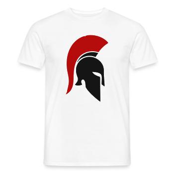 Spartanischer Rotplume Helm - Männer T-Shirt - Weiß - Vorne - AI Model Male 178 dark (178cm)