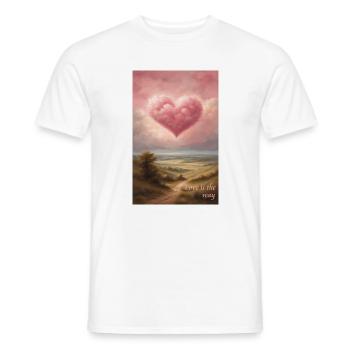 Herzwolke am Abend - Männer T-Shirt - Weiß - Vorne - AI Model Male 178 dark (178cm)