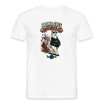RobVibe Wild Club – Drama-freier Lama - Männer T-Shirt - Weiß - Vorne - AI Model Male 178 dark (178cm)