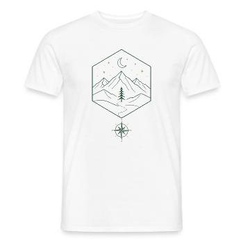 Nachtgebirge und Kompass - Männer T-Shirt - Weiß - Vorne - AI Model Male 178 dark (178cm)