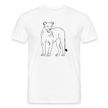 Lion - Löwe - Löwin - Männer T-Shirt - Weiß - Vorne - AI Model Male 178 dark (178cm)