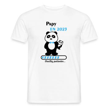 Papy en 2023, futur grand-père, bientôt papy - T-shirt homme - blanc - Devant - AI Model Male 178 dark (178cm)