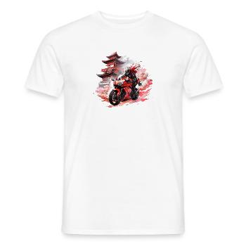 Samurai Motorrad Japan racer red - Männer T-Shirt - Weiß - Vorne - AI Model Male 178 dark (178cm)