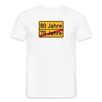 80. Geburtstag - Männer T-Shirt - Weiß - Vorne - AI Model Male 178 dark (178cm)