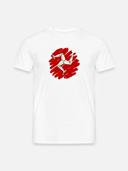 Isle of Man Flagge Triskele Flag of Isle of Man - Männer T-Shirt - Weiß