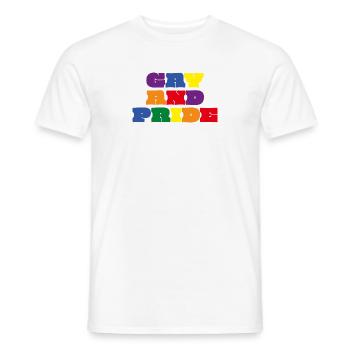 gay and pride - Slogan LGBTQI+ - T-shirt homme - blanc - Devant - AI Model Male 178 dark (178cm)