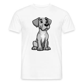 Dogue Allemand Chien Bande Dessinée Bébé - T-shirt homme - blanc - Devant - AI Model Male 178 dark (178cm)