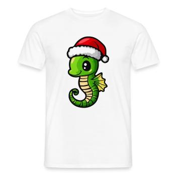 Seahorse Christmas Christmas - Men's T-Shirt - white - Front - AI Model Male 178 dark (178cm)