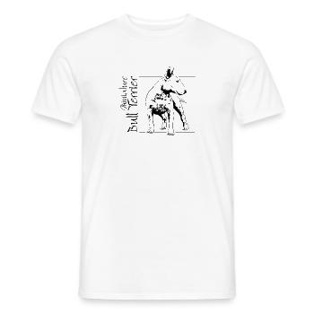 Miniature BULL TERRIER Hunde Hund Wilsigns - Männer T-Shirt - Weiß - Vorne - AI Model Male 178 dark (178cm)