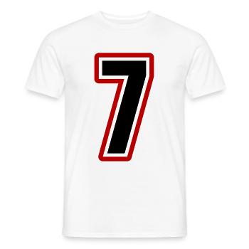 7 nombre symbole - T-shirt homme - blanc - Devant - AI Model Male 178 dark (178cm)