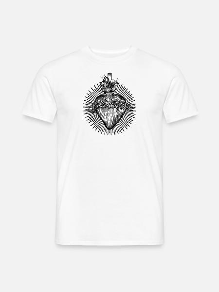 Herz - Heiligstes Herz - Männer T-Shirt - Weiß