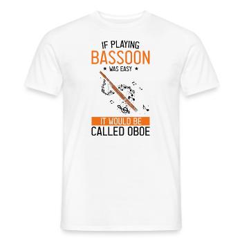 Basson pour basson anches et bassoniste - T-shirt homme - blanc - Devant - AI Model Male 178 dark (178cm)