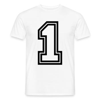 1 Zahl symbol - Männer T-Shirt - Weiß - Vorne - AI Model Male 178 dark (178cm)