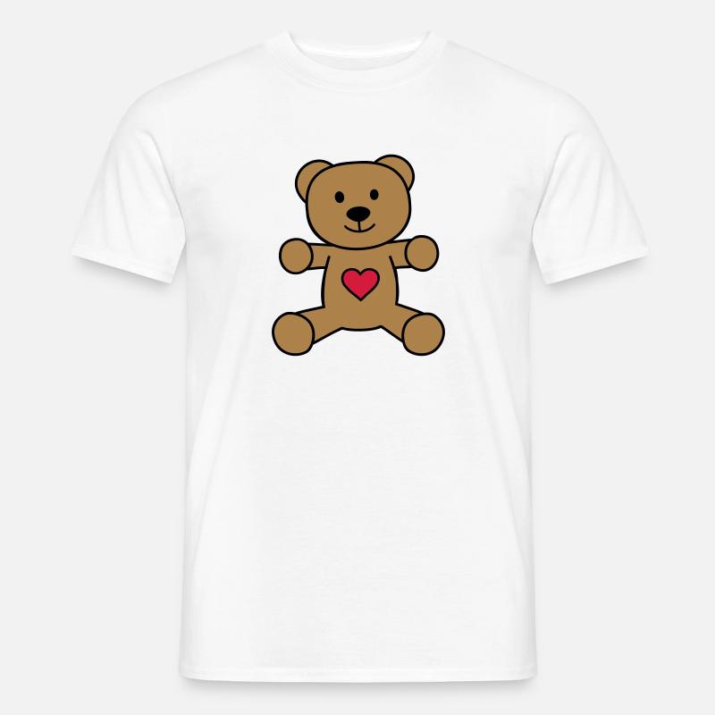 Teddybär mit Herz - Männer T-Shirt - Weiß
