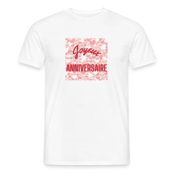 GEBURTSTAG, ALLES GUTE ZUM GEBURTSTAG, ALLES GUTE ZUM GEBURTSTAG - Männer T-Shirt - Weiß - Vorne - AI Model Male 178 dark (178cm)