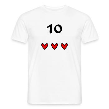 10 YEARS. 10th ANNIVERSARY. ANNIVERSARY 10 YEARS - Men's T-Shirt - white - Front - AI Model Male 178 dark (178cm)