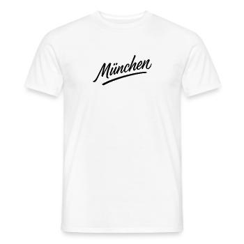 München Script Flair - Männer T-Shirt - Weiß - Vorne - AI Model Male 178 dark (178cm)
