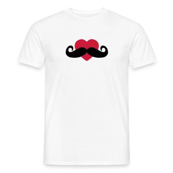 heart moustache / love moustache - T-shirt homme - blanc - Devant - AI Model Male 178 dark (178cm)