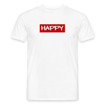 HAPPY - Gefühl - Slogan - Statement - Männer T-Shirt - Weiß - Vorne - AI Model Male 178 dark (178cm)