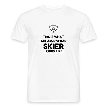 Skifahren Skifahrer Sport Ski Spieler - Männer T-Shirt - Weiß - Vorne - AI Model Male 178 dark (178cm)