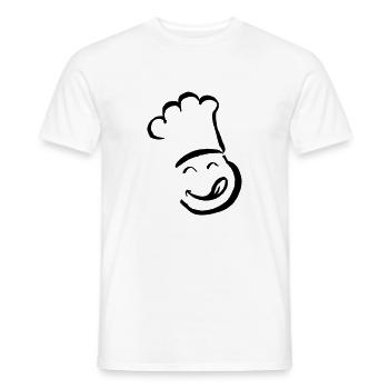 Funny chef's face Miam Frech Gastro gift - Men's T-Shirt - white - Front - AI Model Male 178 dark (178cm)