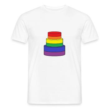gay lgbt cake, Rainbow, rainbow - Men's T-Shirt - white - Front - AI Model Male 178 dark (178cm)