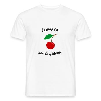 Je suis la cerise sur le gâteau - T-shirt homme - blanc - Devant - AI Model Male 178 dark (178cm)