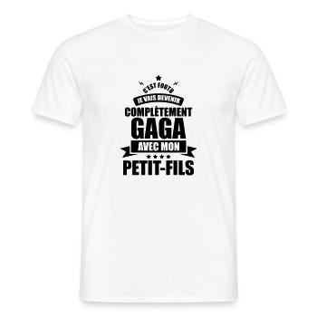 foutu je vais devenir gaga avec mon petit-fils - T-shirt homme - blanc - Devant - AI Model Male 178 dark (178cm)