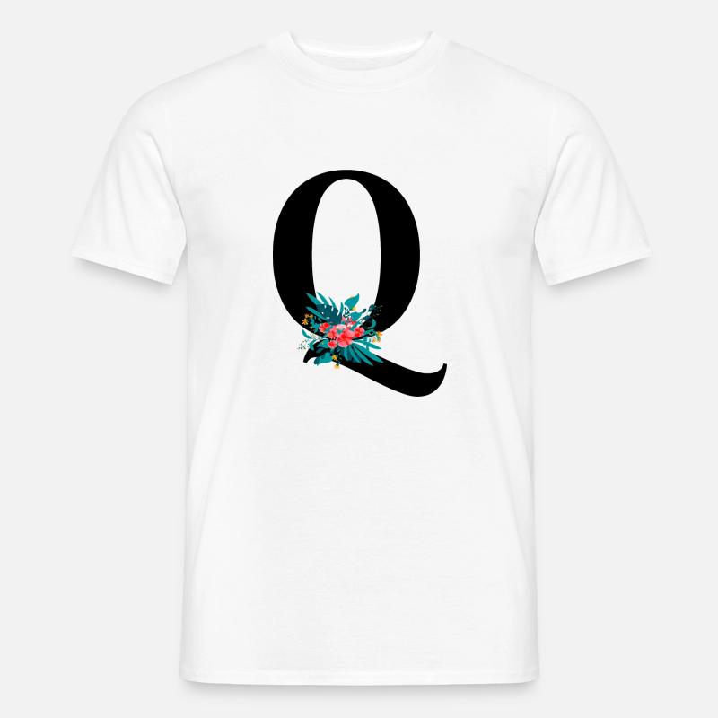 Buchstabe Q geblüht - Männer T-Shirt - Weiß