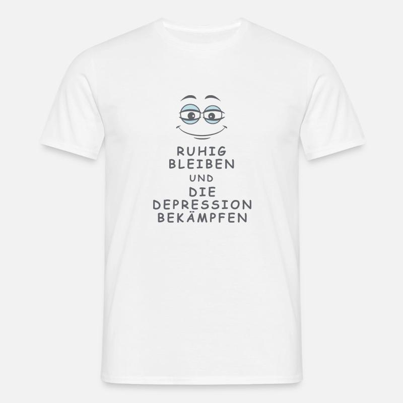 Depression bekämpfen - Männer T-Shirt - Weiß