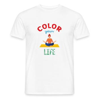 Meditation - Yoga - Color your life - Men's T-Shirt - white - Front - AI Model Male 178 dark (178cm)