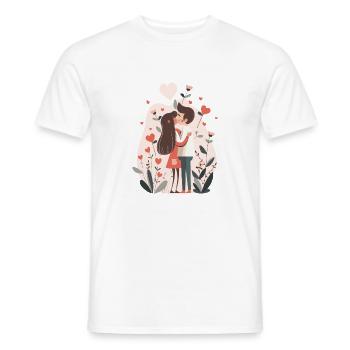 Paar Beziehung Liebe - Männer T-Shirt - Weiß - Vorne - AI Model Male 178 dark (178cm)