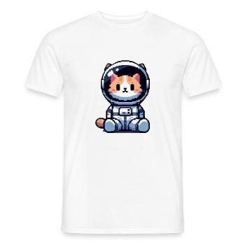 Cosmic Cat Entdecker - Männer T-Shirt - Weiß - Vorne - AI Model Male 178 dark (178cm)