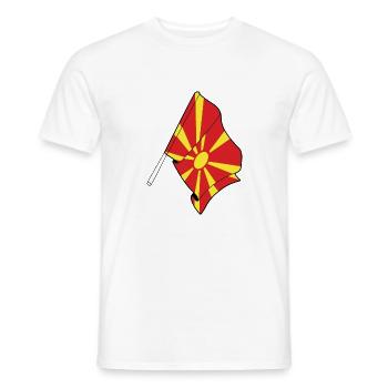 Flagge Nordmazedonien - Männer T-Shirt - Weiß - Vorne - AI Model Male 178 dark (178cm)