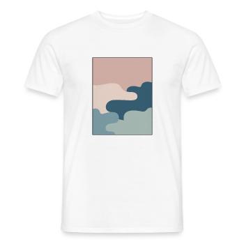 Pastel Pattern Abstract Shapes Art Clouds Color - Men's T-Shirt - white - Front - AI Model Male 178 dark (178cm)