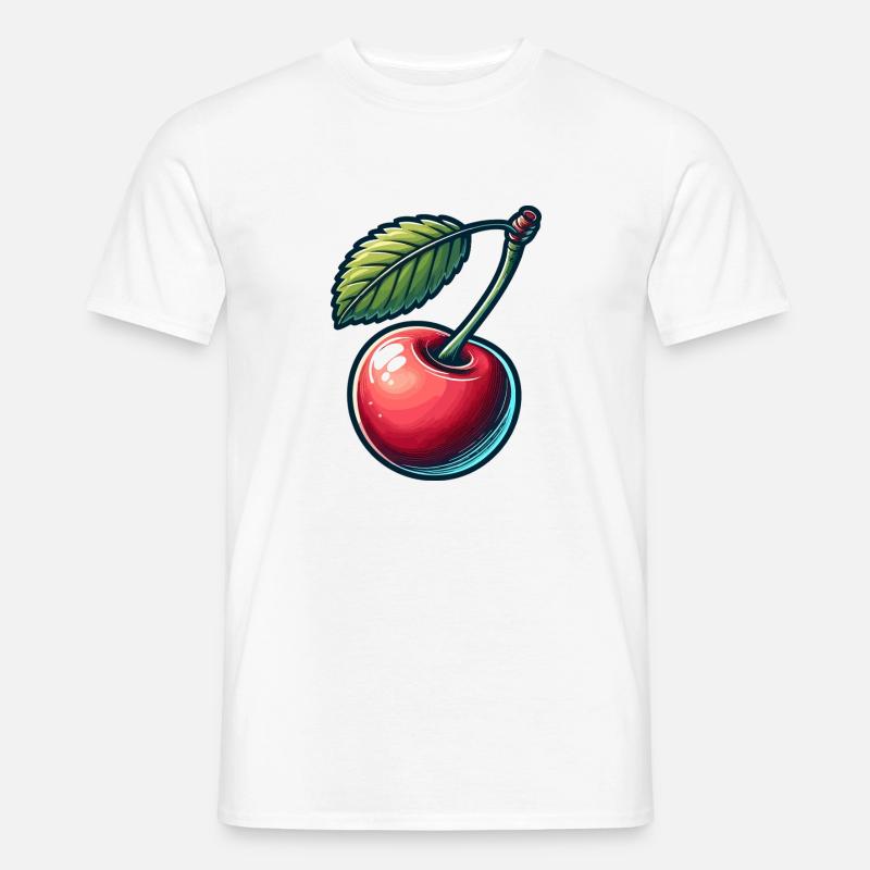 Vogel-Kirsche - Männer T-Shirt - Weiß