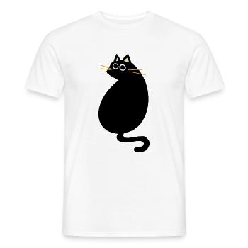 Le chat noir se retourne - T-shirt homme - blanc - Devant - AI Model Male 178 dark (178cm)