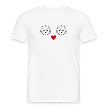 Playmobil Coeur Design Femmes - T-shirt homme - blanc - Devant - AI Model Male 178 dark (178cm)