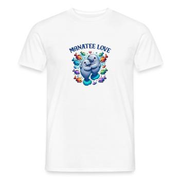 Verliebte Manatees Dugongs mit bunten Fischen - Männer T-Shirt - Weiß - Vorne - AI Model Male 178 dark (178cm)