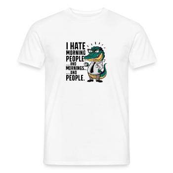 Erst Kaffee grantiges Krokodil mit Kaffeetasse - Männer T-Shirt - Weiß - Vorne - AI Model Male 178 dark (178cm)