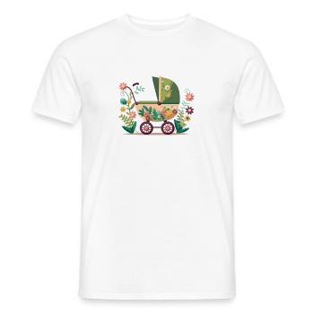 Blumiger Kinderwagen 1 - Männer T-Shirt - Weiß - Vorne - AI Model Male 178 dark (178cm)