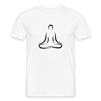 Yoga personne chakra - T-shirt homme - blanc - Devant - AI Model Male 178 dark (178cm)