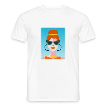 FEMME. FILLE. ADOLESCENT. JOURNEE DE LA FEMME - T-shirt homme - blanc - Devant - AI Model Male 178 dark (178cm)