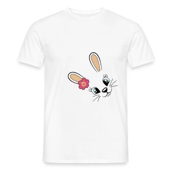 Lapin mignon lapin Pâques lapin Fleur mignonne - T-shirt homme - blanc - Devant - AI Model Male 178 dark (178cm)