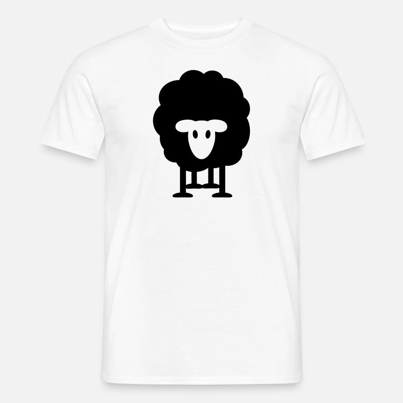 dickes schwarzes Schaf Schäfer Wolle Heidschnucken - Männer T-Shirt - Weiß